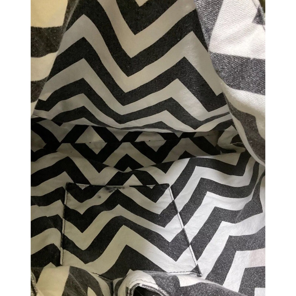 Distressed Faded‎ Black/White Floral Tote Bag With Attached Head Scarf. - Picture 7 of 14